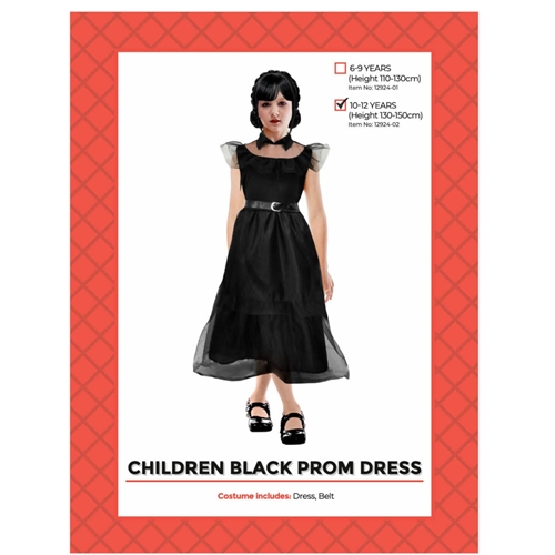 children black prom dress costume