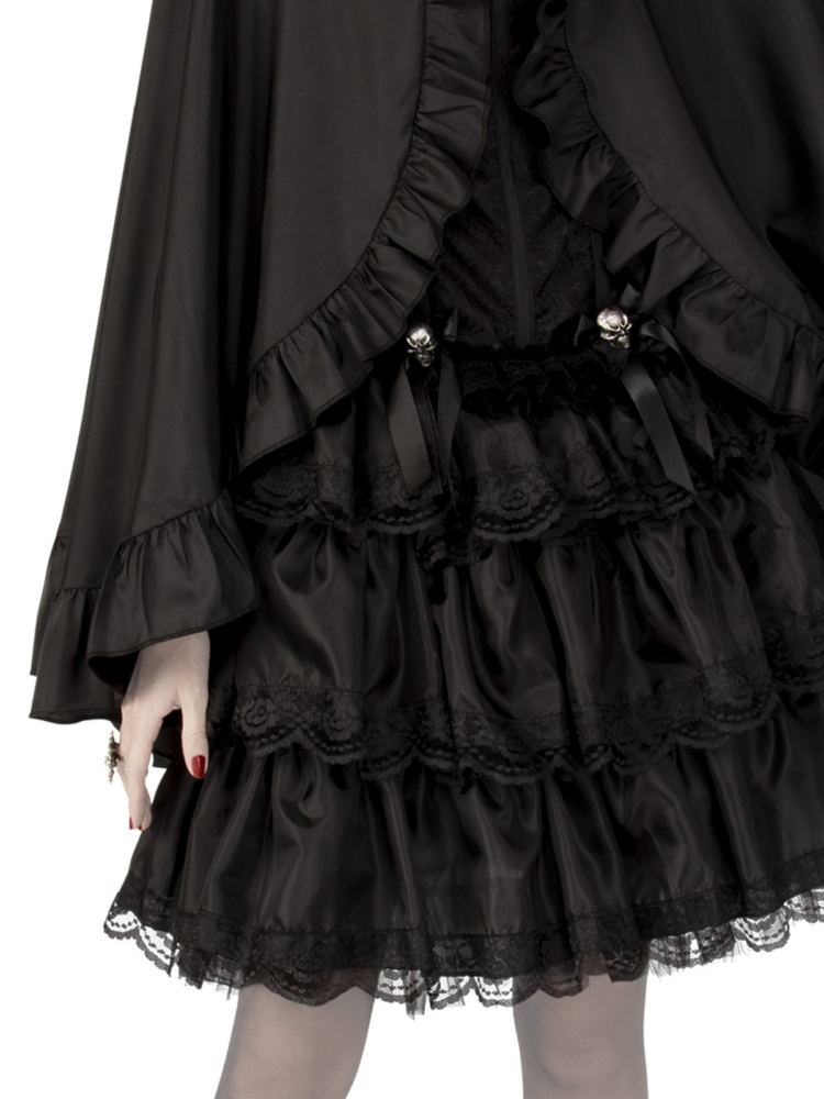 black ruffle cape