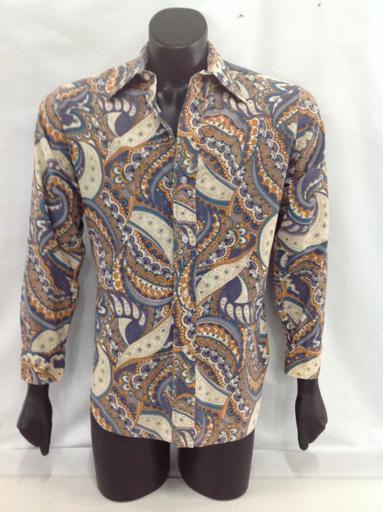 brown paisley shirt