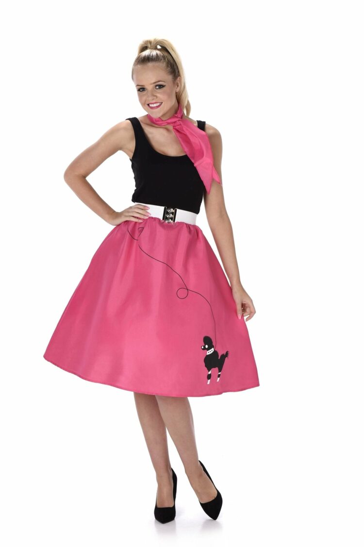 dark pink poodle skirt and necktie 692115