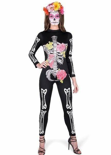 day of the dead cat suit costume 817396