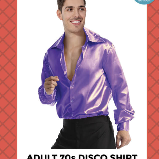 adult disco shirt purple