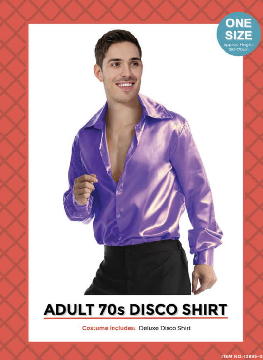 adult disco shirt purple