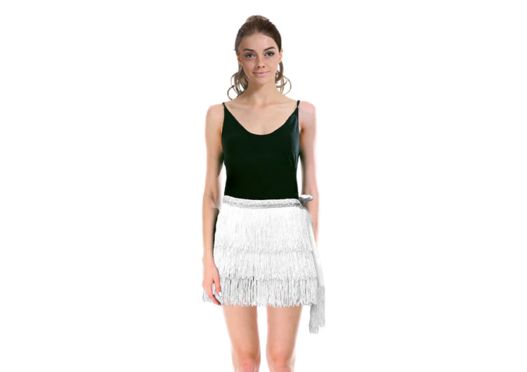 fringe skirt white