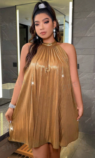 disco dress gold curves