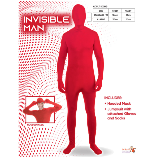 invisible man suit red