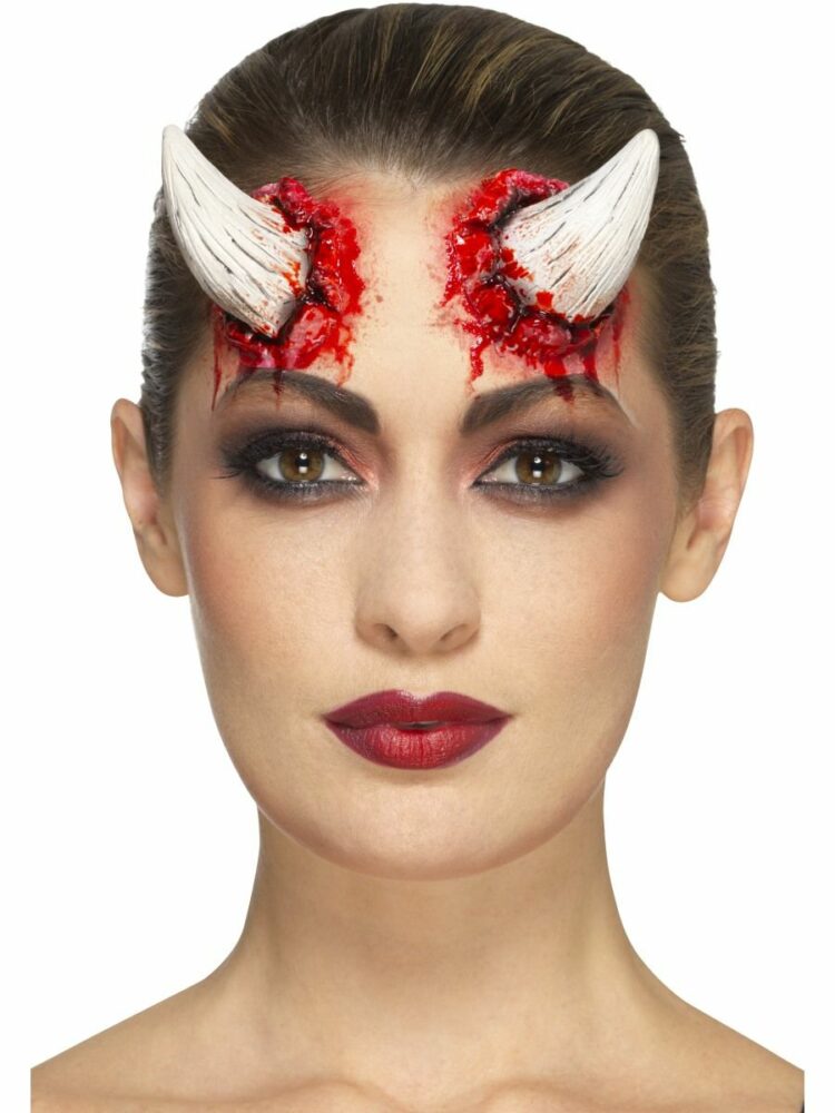 latex devil horns blood