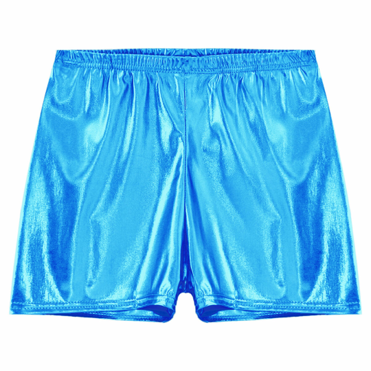 metallic shorts blue
