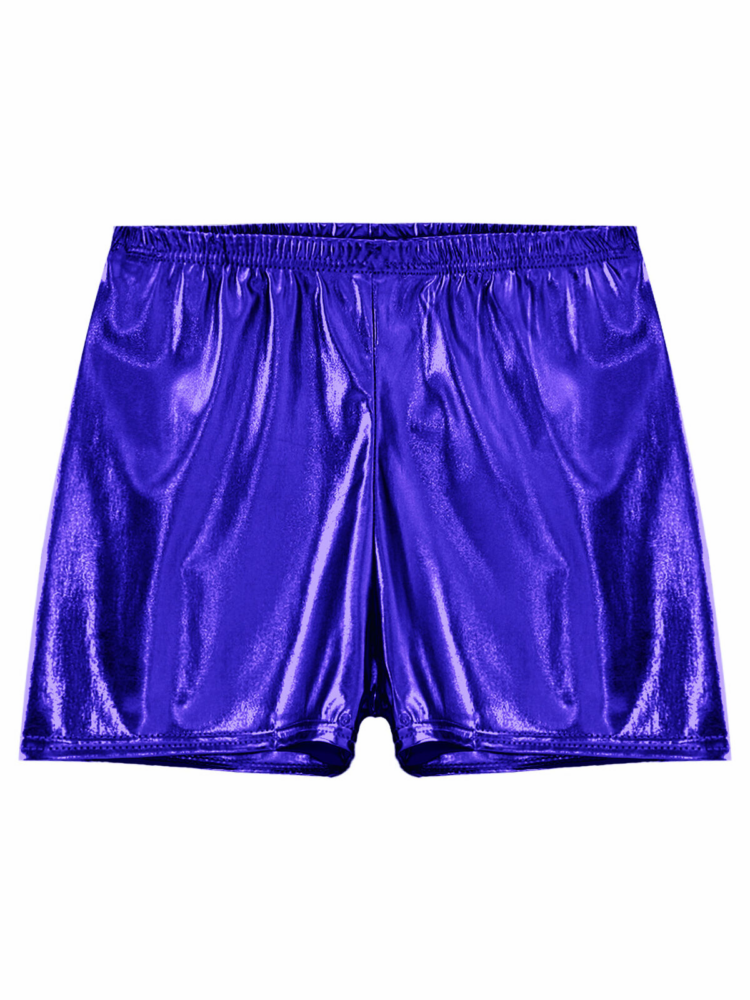 metallic shorts blue