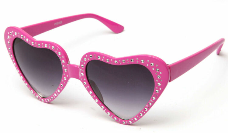 pink love heart glasses