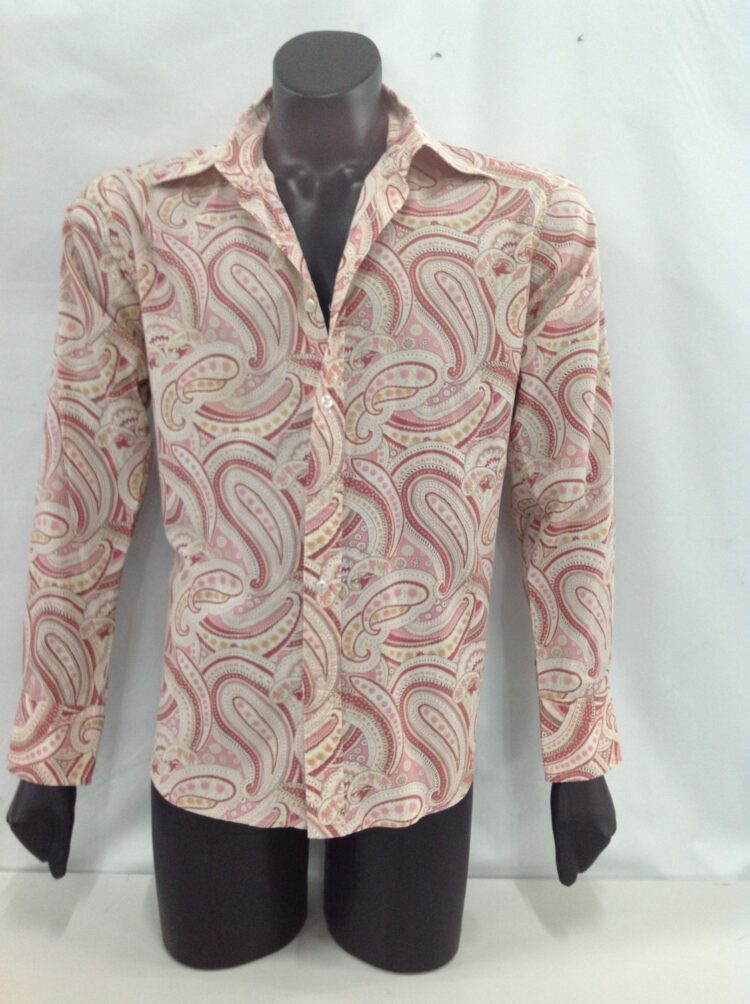 pink paisley mens shirt