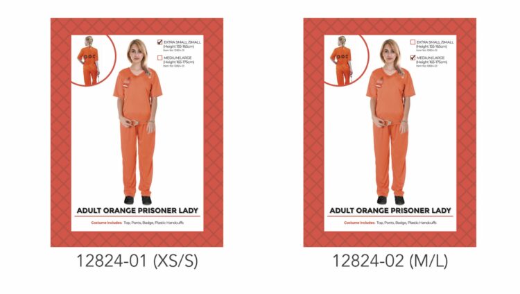 adult orange prisoner lady costume