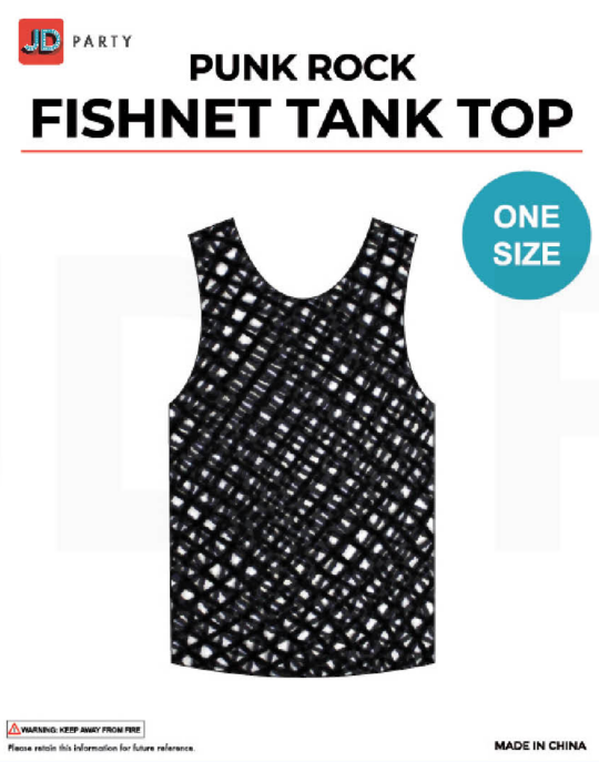 punk rock fishnet tank top black