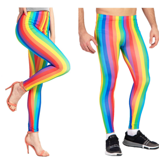 adult rainbow stripe leggings