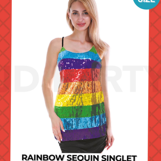 adult rainbow sequin ladies singlet