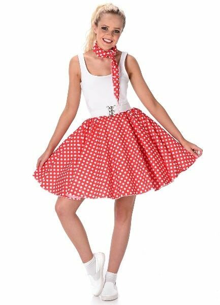 red polka dot skirt and necktie 598129