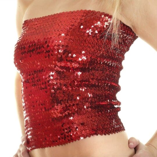 Red Sequin Boob Tube