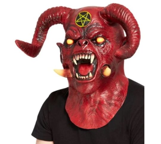 deluxe satanic devil overhead & neck mask