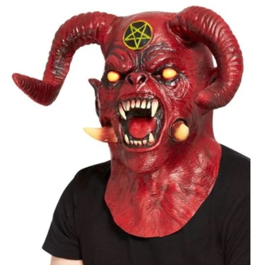 deluxe satanic devil overhead & neck mask