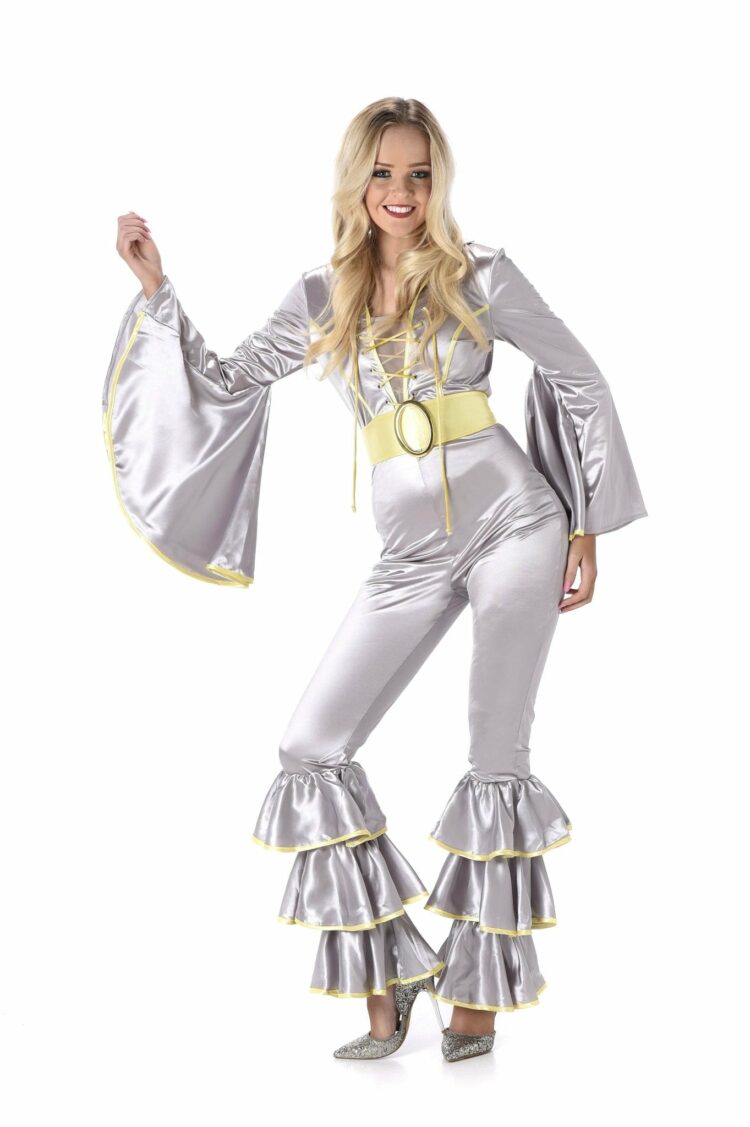 silver disco jumpsuit costume 993661