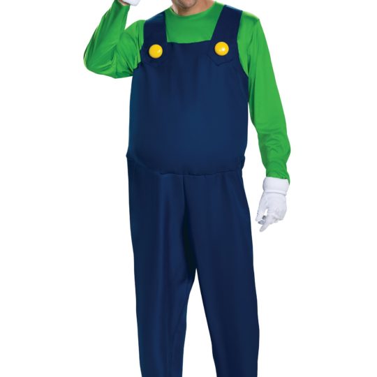 Super Mario Brothers Mens Luigi Deluxe Costume