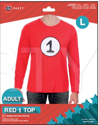 adult red 1 long sleeve top
