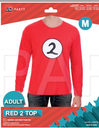 adult red 2 long sleeve top