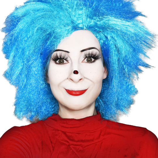 thing 1 thing 2 wig inspired blue dr seuss costume book week wigs (unisex)