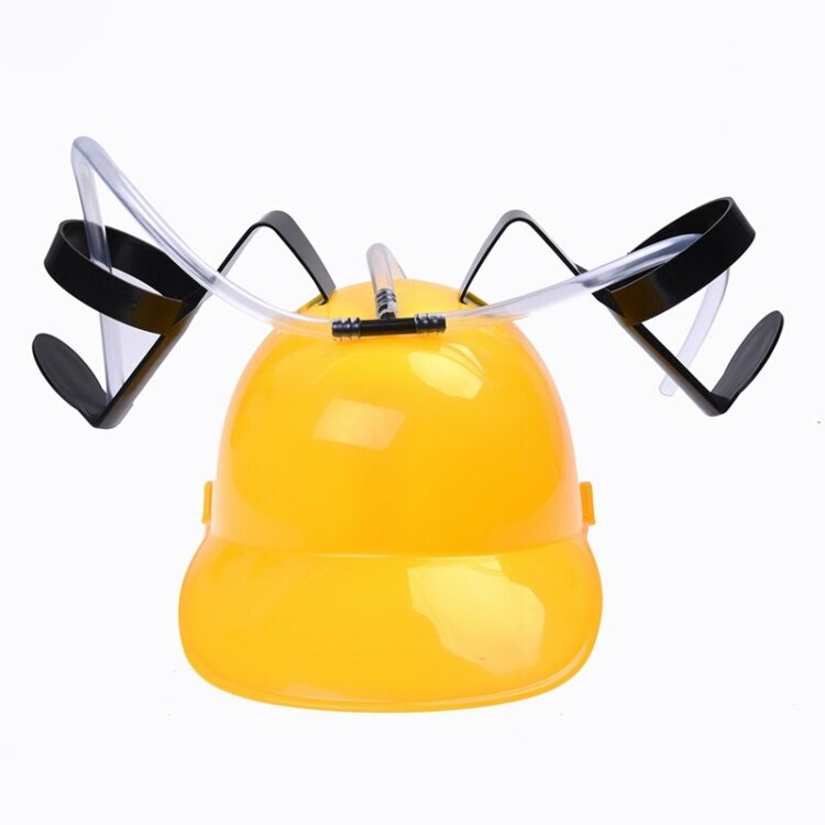 yellow beer drinking hat