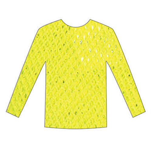 fishnet top long sleeve yellow